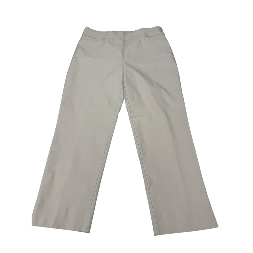 Chicos Brigitte So Slimming Cropped Pants Womens 1 US 8 Tan Beige Pull On